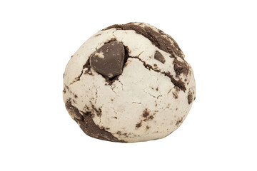 Fototapeta premium Delicious chocolate chip cookie with a cracked surface, offering a delightful treat.