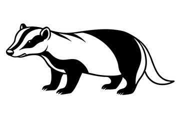 badger silhouette line art vector illustration