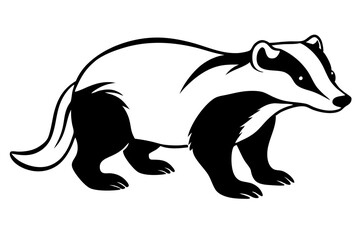 Fototapeta premium badger silhouette line art vector illustration