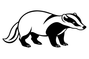badger silhouette line art vector illustration