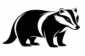 badger silhouette line art vector illustration