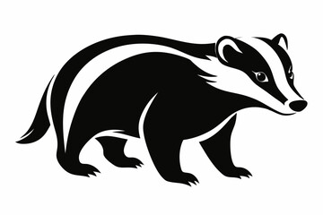 badger silhouette line art vector illustration