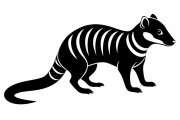Obraz premium banded mongoose silhouette line art vector illustration