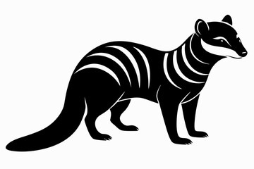 banded mongoose silhouette line art vector illustration