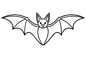 Obraz premium bat silhouette line art vector illustration