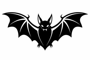 bat silhouette line art vector illustration
