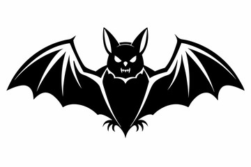 Obraz premium bat silhouette line art vector illustration