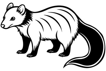 binturong silhouette line art vector illustration