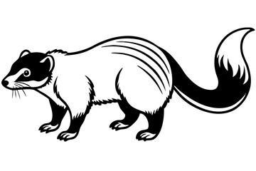 binturong silhouette line art vector illustration