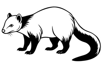 binturong silhouette line art vector illustration