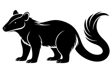 binturong silhouette line art vector illustration