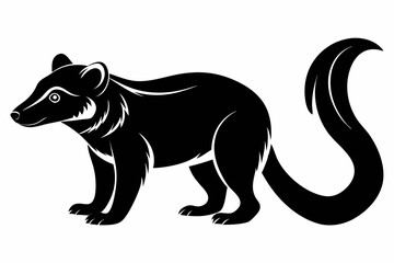 binturong silhouette line art vector illustration