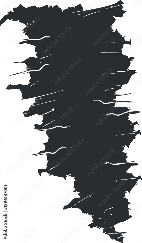 Aufkleber abstract black brushstroke design with dynamic texture and fluid shapes for creative projects.