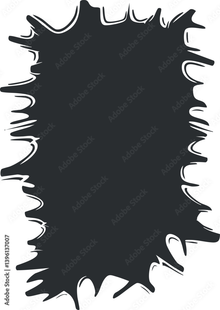 Aufkleber an abstract black splash shape with a unique and dynamic design suitable for various artistic uses.