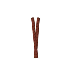 Rolled wafer sticks. Crispy dessert, sugar snack. Vector illustration