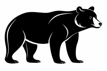 Obraz premium bear silhouette line art vector illustration