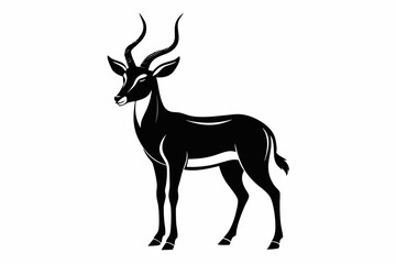 Fototapeta premium blackbuck silhouette line art vector illustration