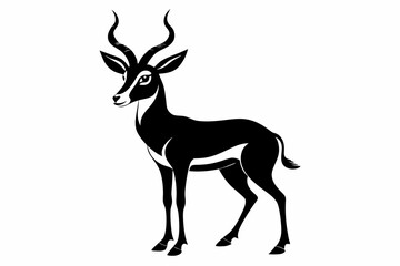 blackbuck silhouette line art vector illustration