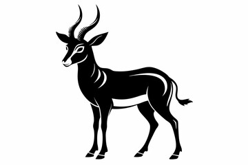 blackbuck silhouette line art vector illustration