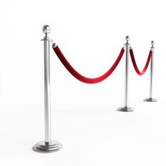 Silver stanchions with red velvet rope for luxury event vip entrance