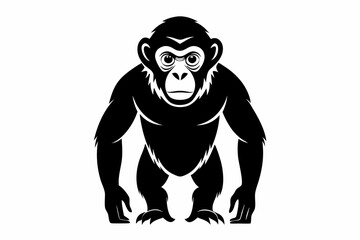 bonobo silhouette line art vector illustration