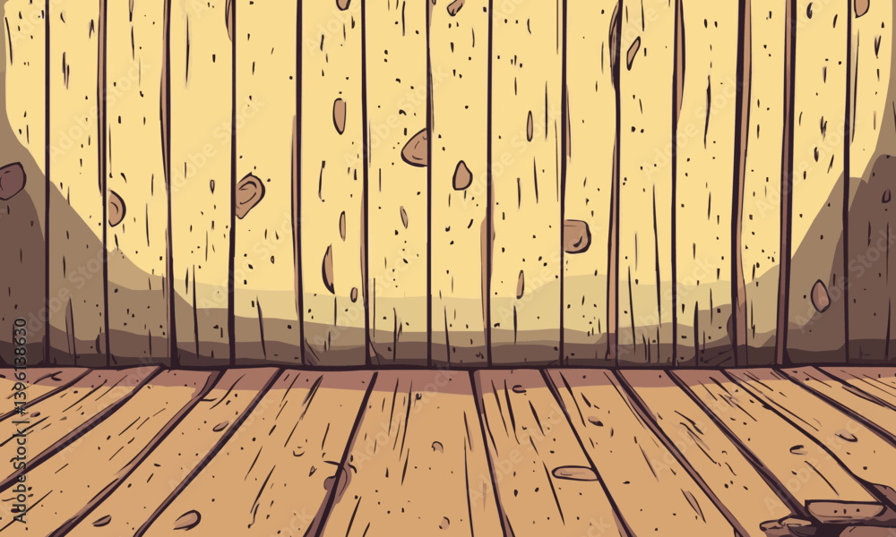 Poster a wooden comic background with a textured surface in a cartoon style is perfect for adding a playful