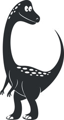 Fototapeta premium A cute cartoon dinosaur character with a friendly smile ideal for children's illustrations and educational content.