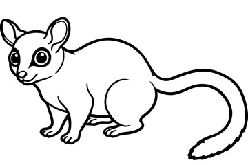 bushbaby silhouette line art vector illustration