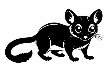bushbaby silhouette line art vector illustration