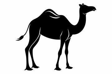 camel silhouette line art vector illustration