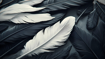 elegant black white feather