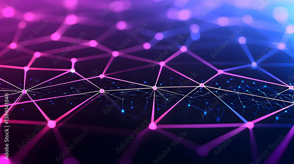 Aufkleber abstract network design with gradient colors