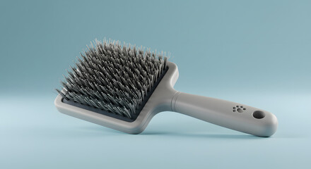 Gray Pet Brush, muted tones, grooming tool