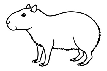 capybara silhouette line art vector illustration