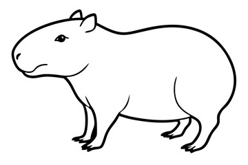 capybara silhouette line art vector illustration