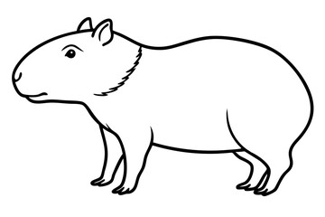 capybara silhouette line art vector illustration