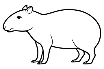 capybara silhouette line art vector illustration