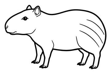 capybara silhouette line art vector illustration