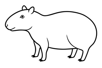 capybara silhouette line art vector illustration
