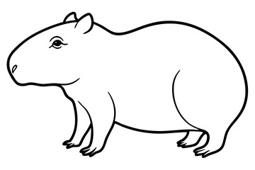 capybara silhouette line art vector illustration