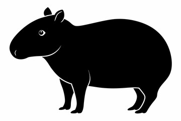 capybara silhouette line art vector illustration