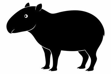 capybara silhouette line art vector illustration