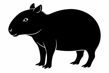 capybara silhouette line art vector illustration