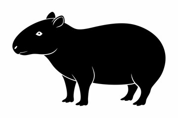 capybara silhouette line art vector illustration