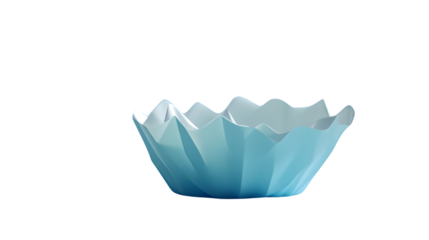 Abstract Geometric Bowl with Wavy Edges in Gradient Blue Colors