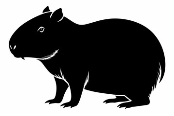 capybara silhouette line art vector illustration