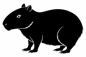 capybara silhouette line art vector illustration