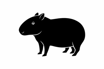 capybara silhouette line art vector illustration