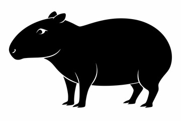 capybara silhouette line art vector illustration