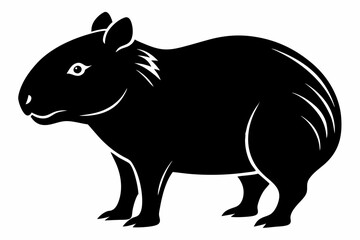 capybara silhouette line art vector illustration
